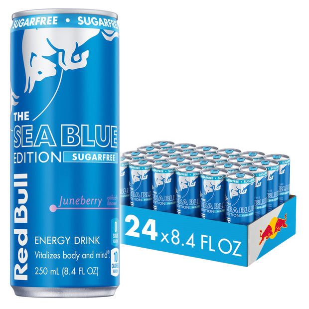 Red Bull Energy Drink Sugar Free Variety Pack, Red, Amber, and Sea Blue, with 80mg Caffeine, Taurine & B Vitamins, 8.4 fl. oz, Pack of 12 Cans