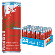 Red Bull Amber Edition Sugar Free Energy Drink, Strawberry Apricot, with 80mg Caffeine plus Taurine & B Vitamins, 8.4 Fl Oz, 6 Packs of 4 Cans (Pack of 24)