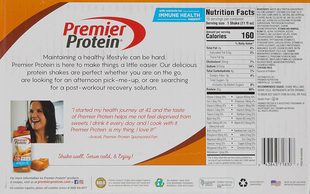 Premier Protein Premier Caramel High Protein Shake, 11 Fl Oz (Pack of 15)