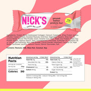 Nick’s Peanut Butter Protein Bars – 12-Count Box | High Protein, Low Calories, Low Carbs, Keto Friendly, No Added Sugar