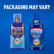 Mucinex Maximum Strength Fast-Max Cold & Flu and Nightshift, All-in-One Multi Symptom Relief Liquid, 6 Fl Oz - 2 Count (Pack of 1)