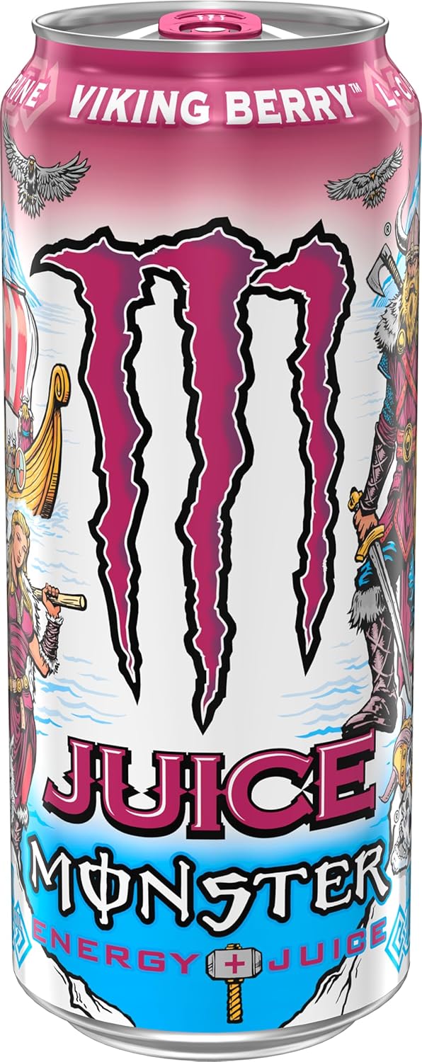 Monster Energy Juice Viking Berry, Energy + Juice, Energy Drink, 16 Ounce (Pack of 15)