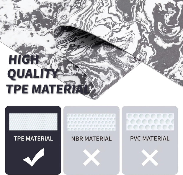 Non-Slip TPE Yoga Mat for Women & Men, 72"x24" Extra-Long Pilates Mats for Hot Yoga, HIIT, Floor Workouts, Lightweight Fitness Mat with Dual Grip