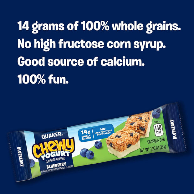 Quaker Chewy Yogurt Granola Bar, Blueberry (5 Pack)