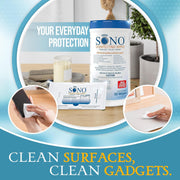SONO Disinfecting Wipes - 80 Count (Canister of 1) and 60 Count (Pack of 3) + Sanitizer, Medical-Grade, Alcohol-Free, No Bleach, Gentle & Effective Multi-Surface Cleaning Solution