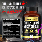 Turkesterone & Ecdysterone – Natural Testosterone Support, 2-in-1 High Potency Turkesterone Supplement for Men & Women with 95% Beta Ecdysterone - Made in USA & 3rd Party Tested - 180 Capsules