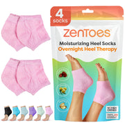ZenToes Moisturizing Fuzzy Sleep Socks with Vitamin E, Olive Oil and Jojoba Seed Oil to Soften and Hydrate Dry Cracked Heels (Regular, Blue and Pink)