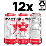 Rockstar Pure Zero Energy Drink, Fruit Punch, 0 Sugar, with Caffeine and Taurine, 16oz Cans (12 Pack) (Packaging May Vary)