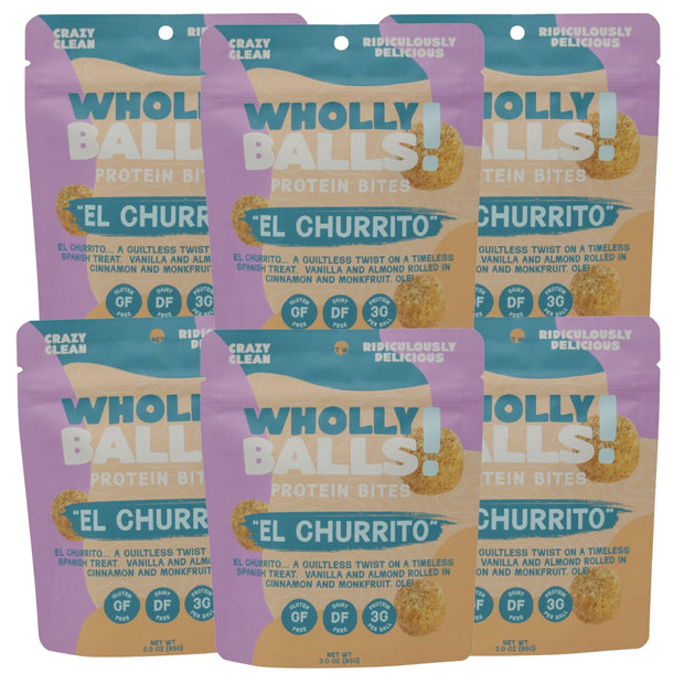 Wholly Balls Protein Bites – Healthy Plant-Based Snack – High Protein, Low Sugar, Gluten-Free Energy Balls (Pack of 6, Sampler Pack)