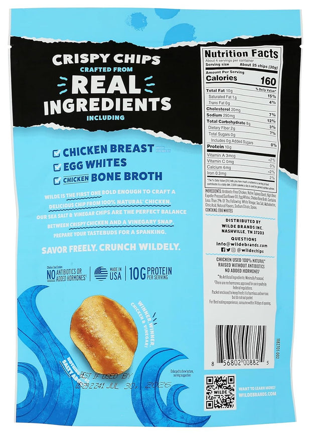 Wilde Snacks Chips Protein Seasalt Vingar 4 OZ