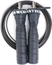 WOD Nation Attack Speed Jump Rope : Adjustable Jumping Ropes : Unique Two Cable Skipping Workout System : One Thick and One Light 11 Foot Cable : Perfect for Double Unders : Men and Women