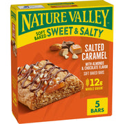 Nature Valley Soft Baked Sweet and Salty Bars, Chocolate Turtle, Made with Whole Grain, 5 Bars, 6.2 oz