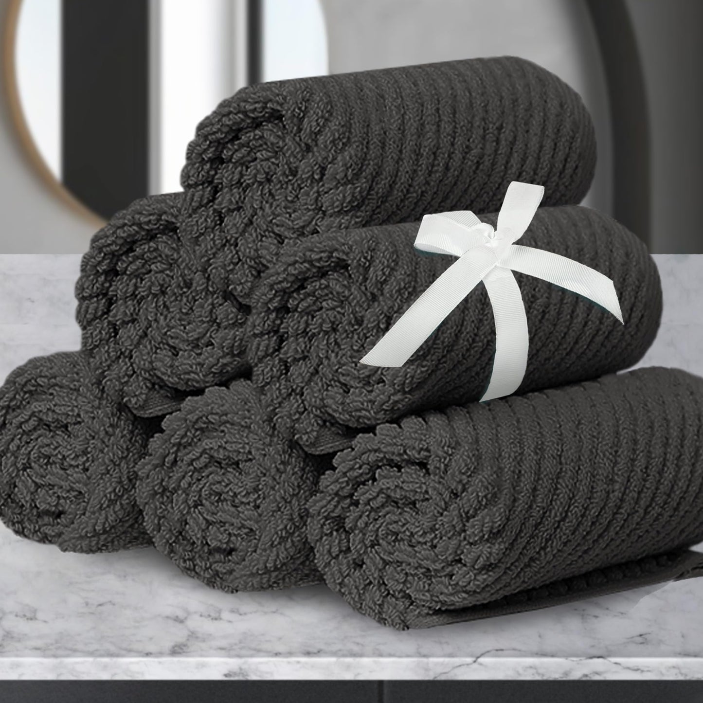 VOOVA & MOVAS Bathroom Hand Towels Set of 4, Large 18"x28" - 100% Cotton | Quick Dry | Light Weight | Thick | Soft | Absorption, Luxury Hand Towels for Showering, Hot Pink Bathroom Decor
