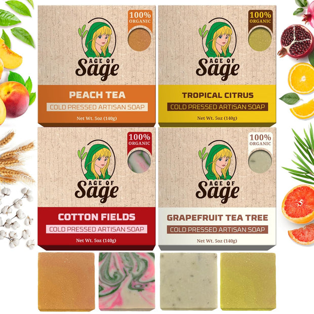 Natural Bar Soap Gift Set for Women Vegan Bath H made Cold Process Artisan with Essential Oil, Aromatic All Moisturizing Wash Soaps, Fragrant Victorian Scent (4 Pack) 1 Count (Pack of 4)