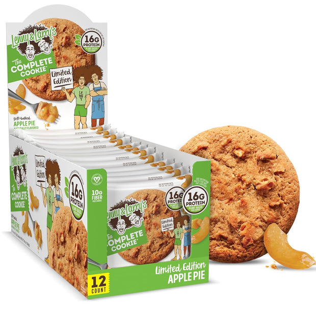 Lenny & Larry's The Complete Cookie, Apple Pie, 16g Plant Protein, Vegan, Non-GMO, 4 Ounce Cookie (Pack of 12)
