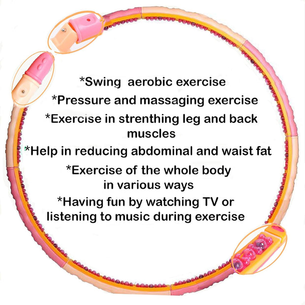 Weighted Fitness Hoop – 1.6kg (3.5lb) Cushioned Exercise Ring for Waist & Core Training, Soft EVA Foam Padding, Detachable 8-Section Design, Home Workout Equipment Made in Korea