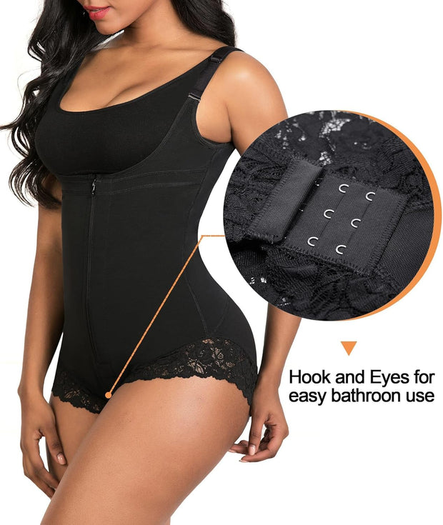 SHAPERX Women's Fajas Colombianas Shapewear Postpartum Tummy Control Body Shaper Butt Lifter Bodysuit