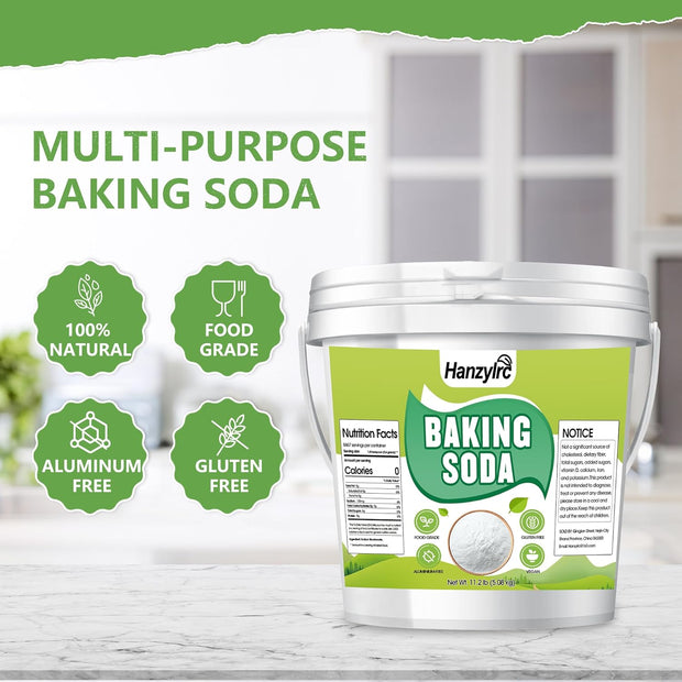 11.2 lb Baking Soda Powder Bulk, Food Grade, 100% Pure Sodium Bicarbonate Powder, Can Neutralize Acidic Ingredients, Used for Bread, Cookies and Other Baked Goods, Also Can Clean and Deodorize