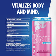 Red Bull Pink Edition Sugar Free Energy Drink, Wild Berries, 8.4 fl. oz., Pack of 8 cans, with 80mg Caffeine, Taurine & B Vitamins