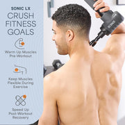 LifePro Sonic LX Athletic Heated Massage Gun – Deep Tissue Portable Massager for Muscle Recovery - 9 Speed & 10 Heads Massage Gun - Rechargeable Percussion Massager for Athletes & Sports Enthusiasts