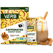 Verb Caffeinated Energy Bars Variety Pack - 2 Delicious Flavors (26g, Pack of 16) 110-Calorie Delicious Low Sugar Energy Bar, Vegan & Gluten Free On-the Go Snack with 80mg Green Tea Caffeine
