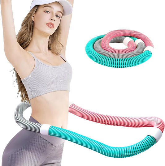 Infinity Hoop, Weighted Hula Hoop, Hula Hoops for Adults, Weighted Hula Hoops for Women - Spring Weighted Design Burns Fat, Shapes Waist, Back-Friendly Workout with Safety Rope