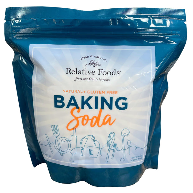 Relative Foods Baking Soda for Cooking, cleaning, & More - Gluten Free Sodium Bicarbonate Baking Mix w/No Preservatives - Pure Bulk Baking Soda for Baking (5, Pounds) Mined from the earth with nothing added.