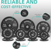 Olympic Cast Iron 2-Inch Weight Plates for Strength Training & Weightlifting, 255 Pounds Set, Multiple Packages