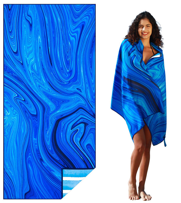 Microfiber Thin Lightweight Beach Towel Sand Free Quick Dry Absorbent Compact Towels for Swimming Pool Camping Beach Accessories Large Easy Pack Travel Things for Vacation Essentials Adult Gift