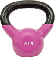 Sunny Health & Fitness Vinyl Coated Kettlebell for Strength Weight Training & Swinging Exercise - In 5, 10, 15, 20, 25 Pound