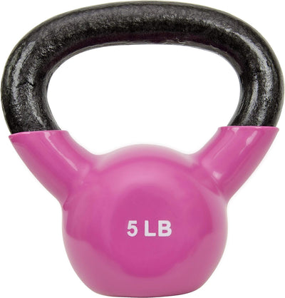 Sunny Health & Fitness Vinyl Coated Kettlebell for Strength Weight Training & Swinging Exercise - In 5, 10, 15, 20, 25 Pound
