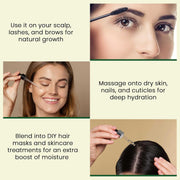 Pure Castor Oil - Cold Pressed 100% Castor Oil for Hair Growth, Skin, Eyebrows, Eye Lashes, Nails & Cuticles - Hexane Free, Natural & Unrefined - Includes Dual Mascara, Dropper & Scalp Massager