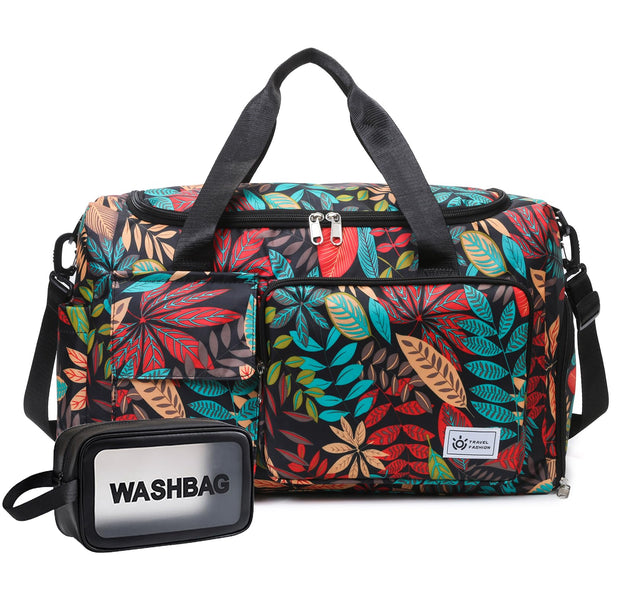 Small Gym Bag for Women, Travel Duffle Bag Carry On Weekender Bag with Shoe Compartment