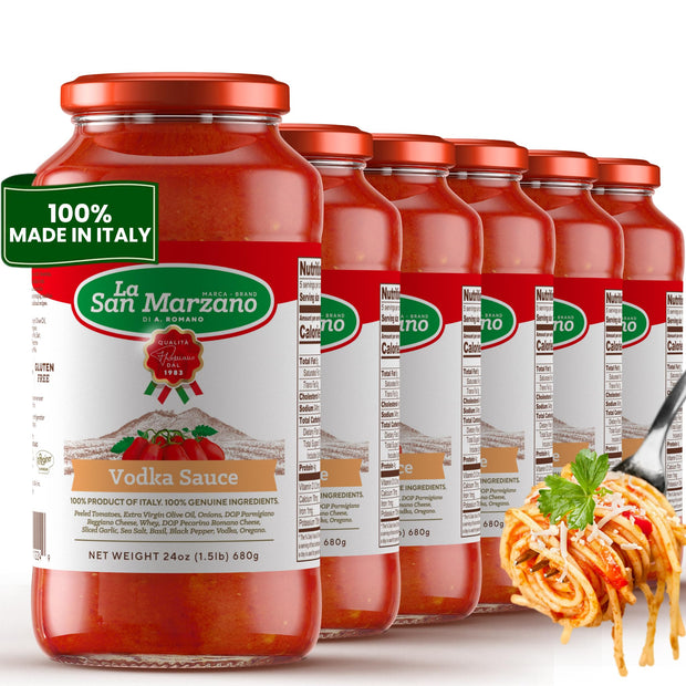La San Marzano Marinara Sauce, 24 oz, Pasta Sauce Made in Italy, All Purpose Tomato Premium Quality, All Natural, Mediterranean Diet, Non GMO, Vegan, Gluten Free