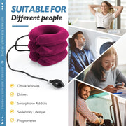 Neck Stretcher, Cervical Traction Device, Neck Traction Device, Neck Pain Relief, Adjustable Inflatable Neck Brace & Neck Stretcher Cervical Traction, Neck Decompression Home Use (Purple)