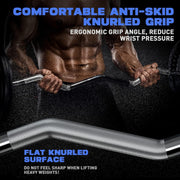 Olympic EZ Curl Barbell Bar, 47" EZ Curl Bar for Weight Lifting, Biceps, triceps, Back/Leg Muscle Group exercise,Chrome Curling Bar for 2 Inch Weight Plates,with 2 Spring Collars