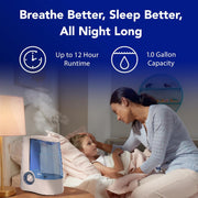 Vicks Warm Mist Humidifier - Air Humidifier for Bedroom, Home & Large Room, Baby, Kids and Adults Soothing Steam Vaporizer for Cough, Congestion, Allergies & Dry Air, VapoSteam Compatible