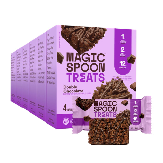MAGIC SPOON Treats - High Protein, Low Carb, Keto Friendly, Low Sugar, Gluten Free, Crispy Protein Bar Cereal Bar, On-The-Go Healthy Snack (Chocolate PB, 8 Bars)