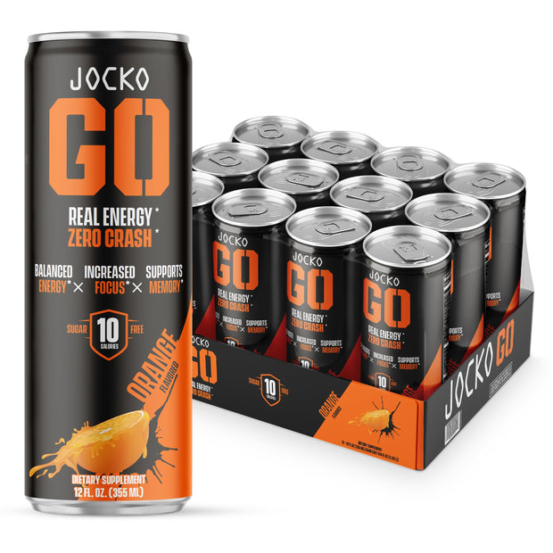 Jocko GO Energy Drink - Keto, Vitamin B12, Vitamin B6, Electrolytes, L Theanine, Magnesium- Energy Boost, Sugar Free Nootropic Monk Fruit Blend - 12 Pack (Lemon Lime)
