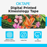 OK TAPE Hypoallergenic Digtal Printed Kinesiology Tape, Elastic Sports Athletic Tape, 2 Rolls, 2in×16.4ft Uncut Roll-DIY