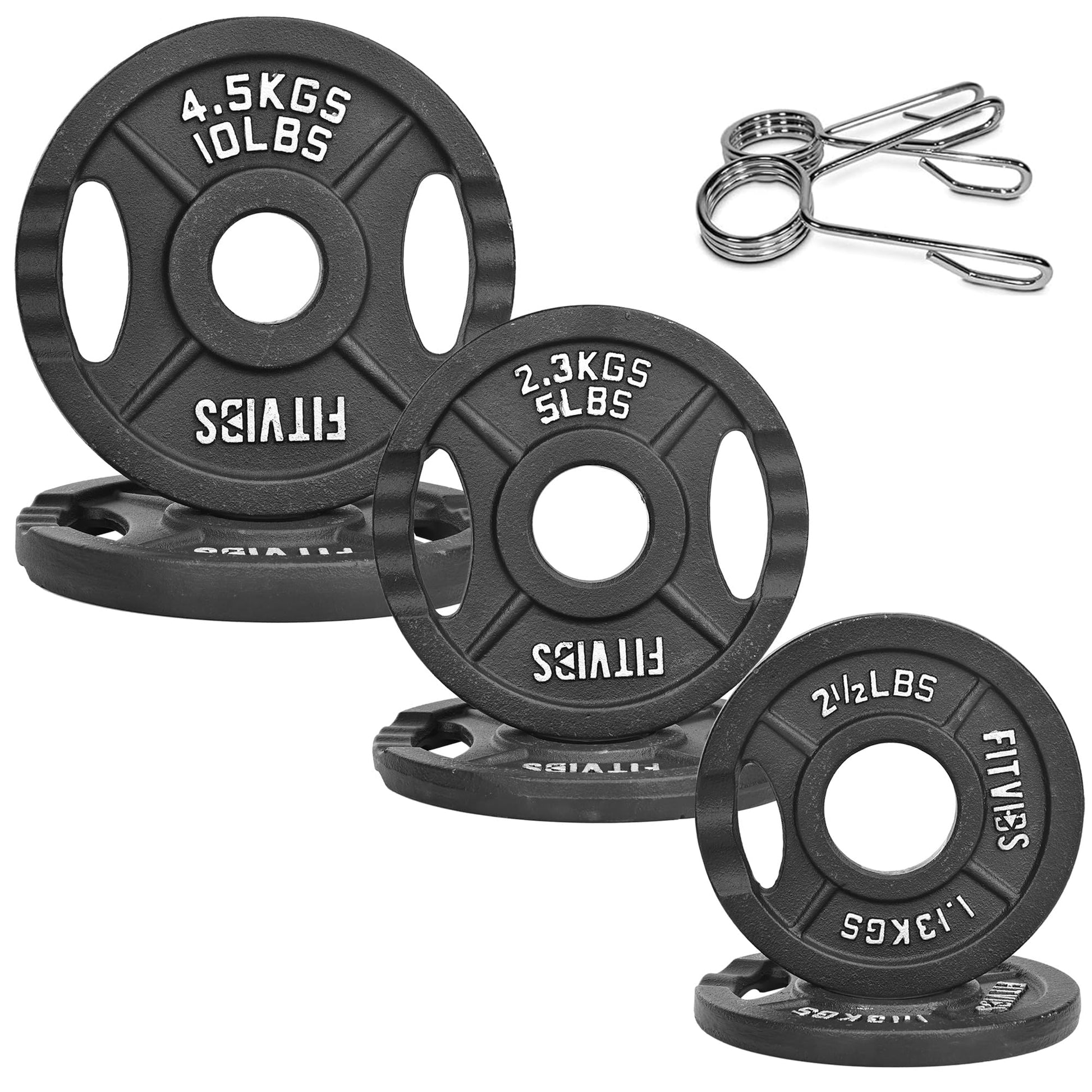 2-Inch Olympic Cast Iron Plate Weight Plate for Strength Training and Weightlifting, Multiple Sizes