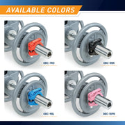 Marcy Adjustable Nylon Resin Olympic (2-inch) Barbell Lock Collar Clips with Quick Release Latch for Weight Training & Fitness Training, Blue, OBC-9BL