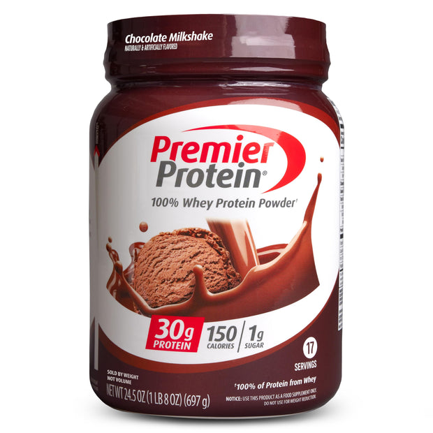 Premier Protein Powder, Vanilla Milkshake, 30g Protein, 1g Sugar, 100% Whey Protein, Keto Friendly, No Soy Ingredients, Gluten Free, 17 Servings, 23.3 Ounces