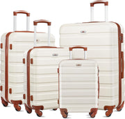Suitour Luggage 4 Piece Sets,Hardshell Lightweight Suitcase with Spinner Wheels TSA Lock (16"/20"/24"/28")