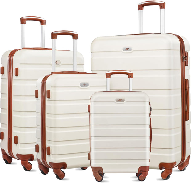 Suitour Luggage 4 Piece Sets,Hardshell Lightweight Suitcase with Spinner Wheels TSA Lock (16"/20"/24"/28")