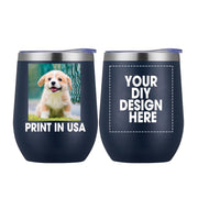 Personalized Custom Tumbler Print in USA 20oz Stainless Steel Coffee Cup with Lid & Straw Double Wall Insulated Tumbler with Colorful Text Logo Photo
