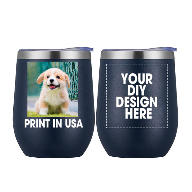 Personalized Custom Tumbler Print in USA 20oz Stainless Steel Coffee Cup with Lid & Straw Double Wall Insulated Tumbler with Colorful Text Logo Photo