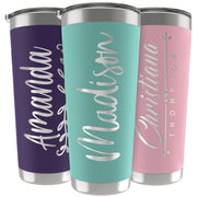 Personalized Gifts For Men - 20 Oz. Custom Tumblers w/Lid, Black - Insulated Travel Coffee Mugs - Optional Straw Set, Stainless Steel Double Wall Coffee Tumbler, Personalized Cups