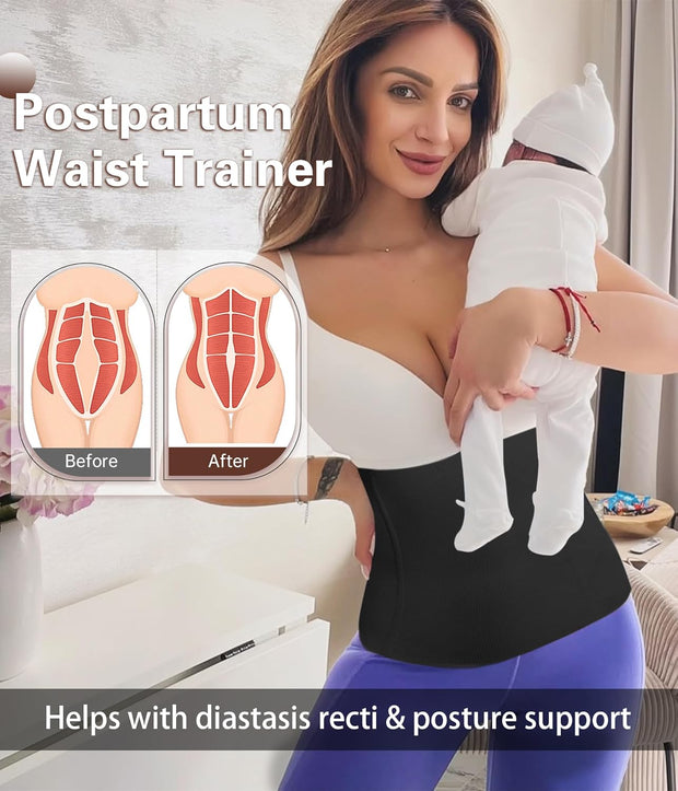 sellto Waist Trainer for Women Tummy Control Postpartum Recovery Belt Waist Cincher Body Shaper