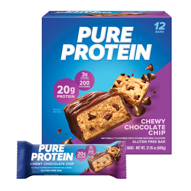 Pure Protein Galactic Brownie Bars - 12 Count Box | 20g High Protein, Gluten-Free, On-the-Go Snack | Ideal Pre & Post-Workout Fuel | Low Sugar, Great Taste!